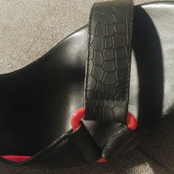 Funky Black and Fushia 5" platform sturdy leather sexy shoes. New 💕 - Picture 7 of 9